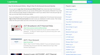 
                            3. How To Act Account log in - How To Act Account Sign in ...