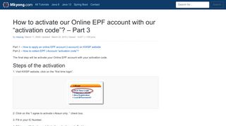 
                            6. How to activate our Online EPF account with our ...