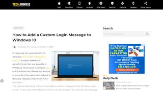 
                            2. How to Add a Custom Login Message to Windows 10 - TechJunkie