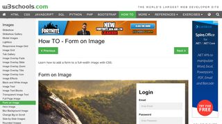 
                            4. How To Add a Form to an Image - W3Schools