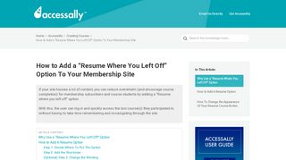 
                            6. How to Add a “Resume Where You Left Off” Option To Your ...