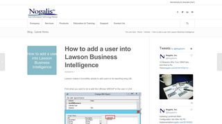 
                            3. How to add a user into Lawson Business Intelligence