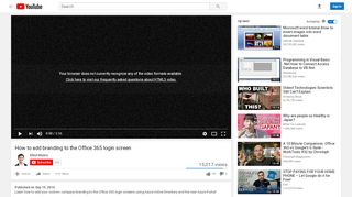 
                            2. How to add branding to the Office 365 login screen - YouTube