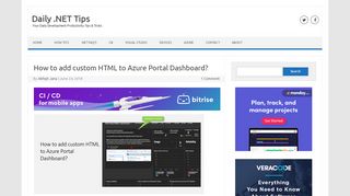 
                            9. How to add custom HTML to Azure Portal Dashboard? - Daily .NET Tips