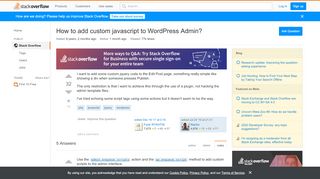 
                            4. How to add custom javascript to WordPress Admin? - Stack Overflow