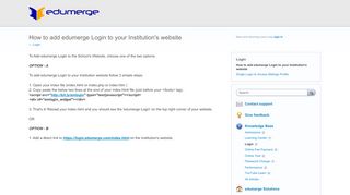 
                            5. How to add edumerge Login to your Institution's website – Customer ...