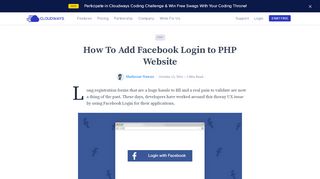 
                            7. How To Add Facebook Login to PHP Website - Cloudways