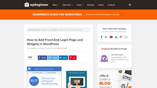 
                            11. How to Add Front-End Login Page and Widgets in WordPress