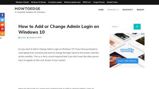 
                            6. How to Add or Change Admin Login on Windows 10