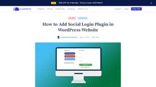 
                            8. How to Add Social Login in WordPress Website - Cloudways