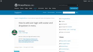 
                            4. How to add user login with avatar and dropdown in menu | WordPress.org