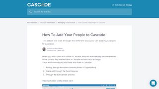 
                            8. How To Add Your People to Cascade | Cascade Strategy Knowledge ...