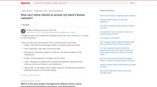 
                            4. How to allow clients to access my team's Asana network - Quora