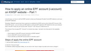 
                            9. How to apply an online EPF account (i-account) on KWSP ...