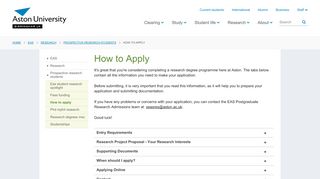 
                            7. How to Apply - Aston University