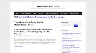 
                            8. How to Apply for FAAN Recruitment 2019 - Recruitment News Portal