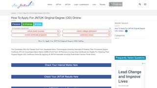 
                            9. How To Apply For JNTUK Original Degree (OD) Online