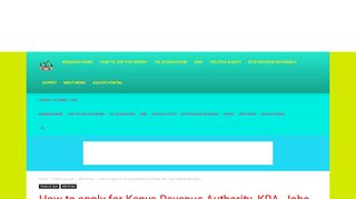 
                            2. How to apply for Kenya Revenue Authority, KRA, Jobs online; KRA ...