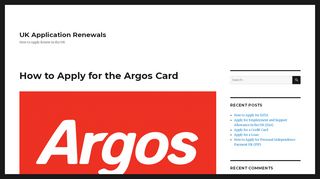 
                            11. How to Apply for the Argos Card - UK Application Renewals