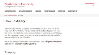 
                            4. How To Apply | Northeastern University Admissions