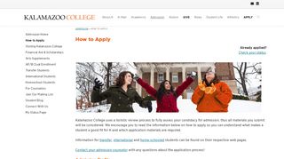
                            9. How to Apply to K | Admission | Kalamazoo College
