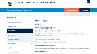 
                            1. How To Apply - UBC Vancouver Housing - University of British Columbia