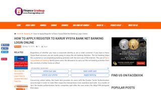 
                            10. How to Apply/Register to Karur Vysya Bank Net Banking ...