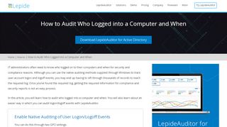 
                            4. How to Audit Who Logged into a Computer and When - Lepide