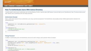 
                            8. How To Authenticate Users With Active Directory - JavaXT