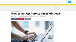 
                            4. How to Auto Log In to Windows 10, 8, 7, Vista, & XP - Lifewire