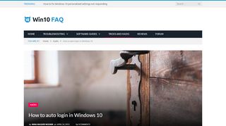 
                            4. How to auto login in Windows 10 - Win10 FAQ