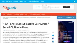 
                            7. How To Auto Logout Inactive Users After A Period Of Time In Linux