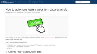 
                            7. How to automate login a website – Java example – Mkyong.com