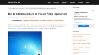 
                            10. How To Automatically Login To Windows 7 (Skip Login Screen)