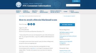 
                            7. How to avoid a Bitcoin blackmail scam | Consumer Information