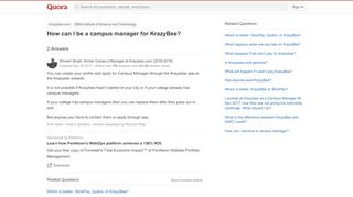 
                            5. How to be a campus manager for KrazyBee - Quora