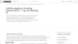 
                            10. How to Beat the Jobvite Applicant Tracking System (ATS)