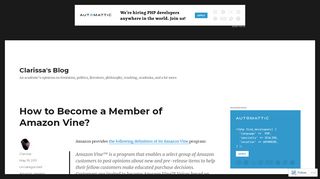 
                            9. How to Become a Member of Amazon Vine? – Clarissa's Blog