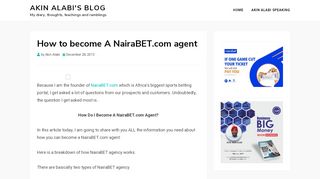 
                            9. How to become A NairaBET.com agent – Akin …