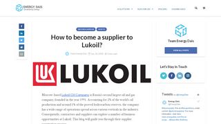 
                            9. How to become a supplier to Lukoil? - Insights - Energy Dais