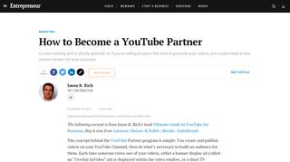 
                            7. How to Become a YouTube Partner - Entrepreneur