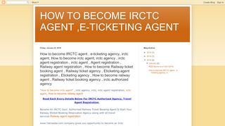 
                            8. How to become IRCTC agent , e-ticketing agency, irctc ...