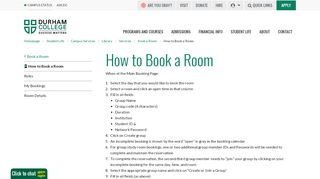 
                            2. How to Book a Room | Durham College