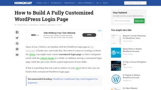 
                            8. How to Build A Fully Customized WordPress Login Page - Hongkiat