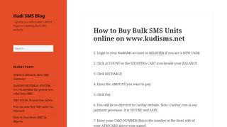 
                            8. How to Buy Bulk SMS Units online on www.kudisms.net