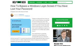 
                            2. How To Bypass a Windows Login Screen If You Have Lost ...