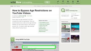 
                            1. How to Bypass Age Restrictions on YouTube Videos - wikiHow