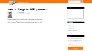 
                            8. How to change Act Wifi Password - onlinetipszone.com