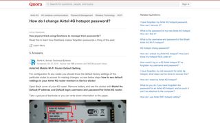 
                            4. How to change Airtel 4G hotspot password - Quora