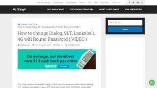 
                            6. How to change Dialog, SLT, Lankabell, 4G wifi Router Password ...